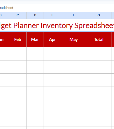 Budget Planner Inventory Spread Sheet.xlsx