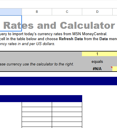 Currency Rates and Calculator.xlt