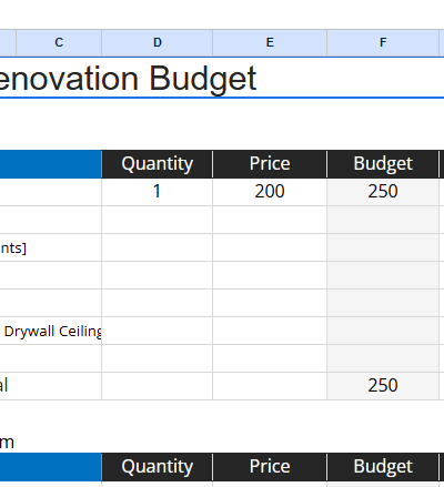 Hotel Renovation Budget Template.xlsx