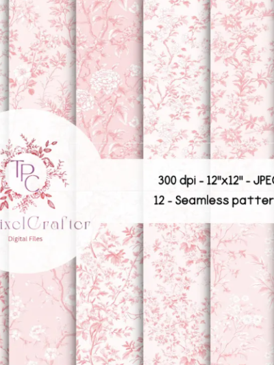 12 Floral Seamless Vector Pattern