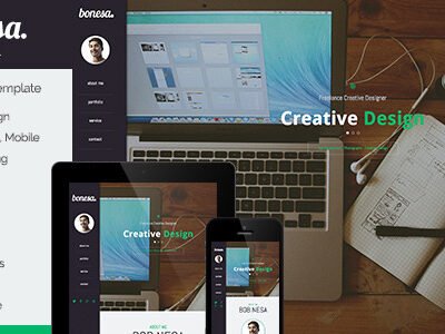 elements bonesa portfolio one page muse template