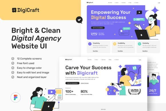 Digital Agency Website UI Figma Template
