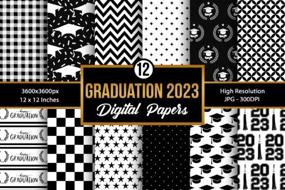 Graduation 2023 Digital Paper Patterns