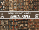 Vintage Library Bookshelf Paper Patterns