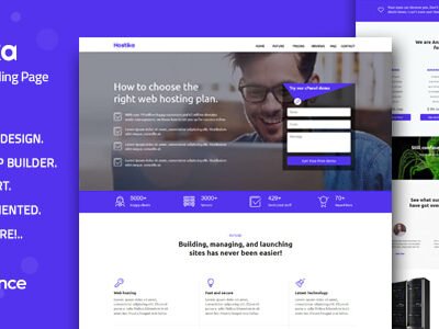 elements hostika unbounce landing page template