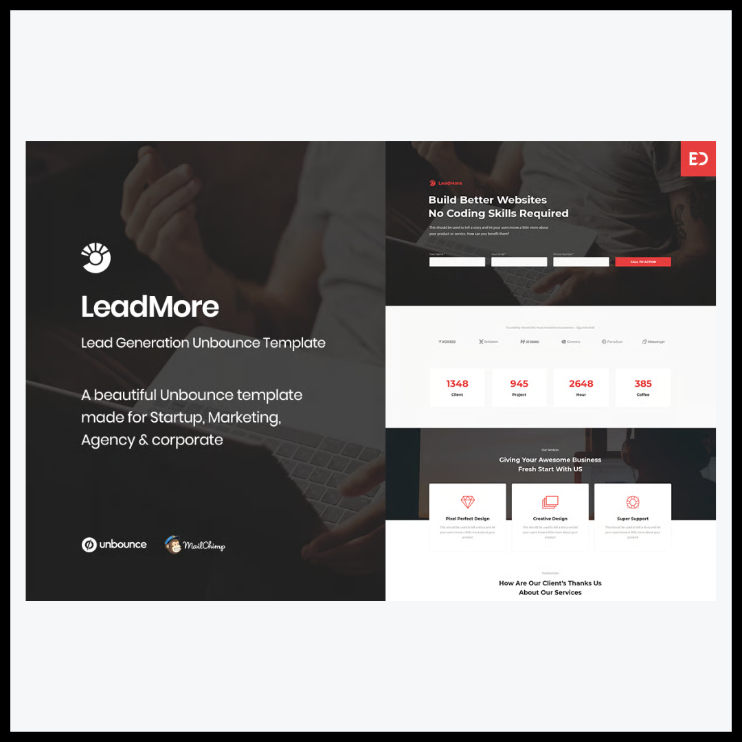 elements leadmore lead generation unbounce landing