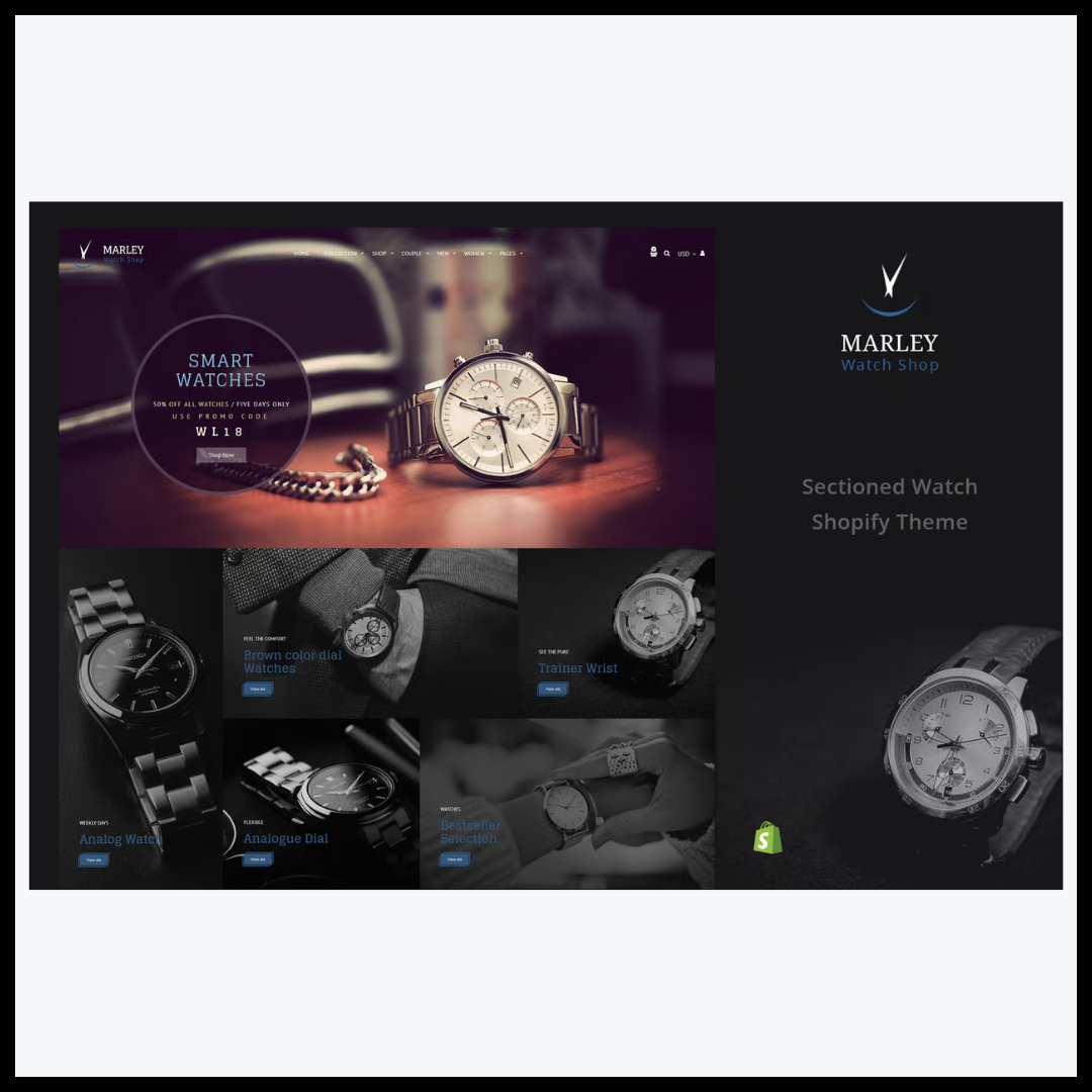 elements marley sectioned watch shopify theme