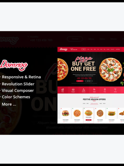 elements domnoo pizza restaurant wordpress theme