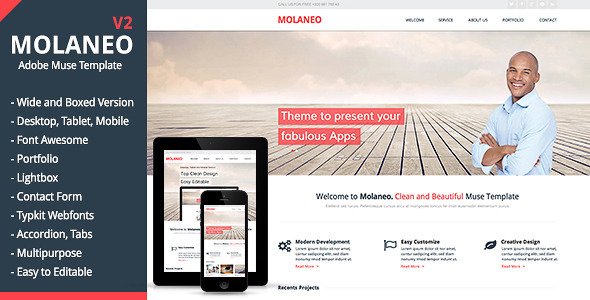 elements molaneo multi purpose muse template
