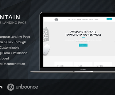 elements mountain cms unbounce template