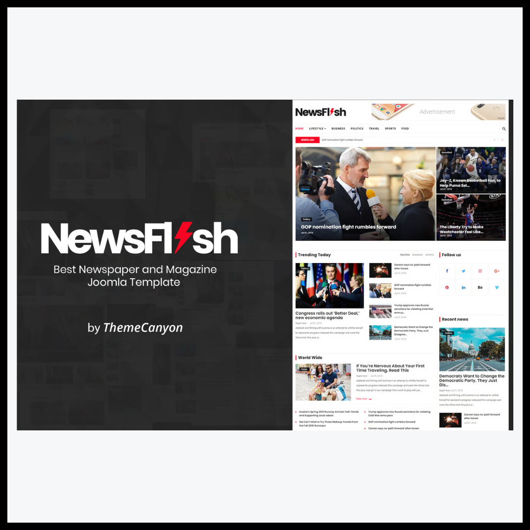 elements newsflash joomla news magazine template