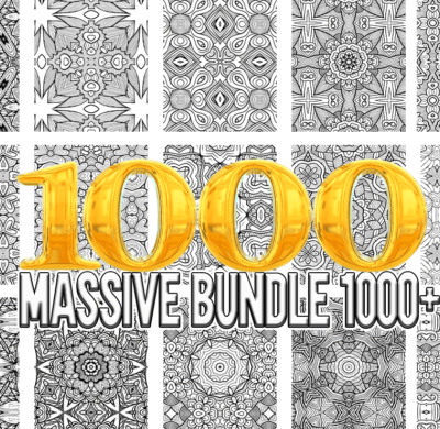 1000 Mixed Mandala Adult Coloring Pages