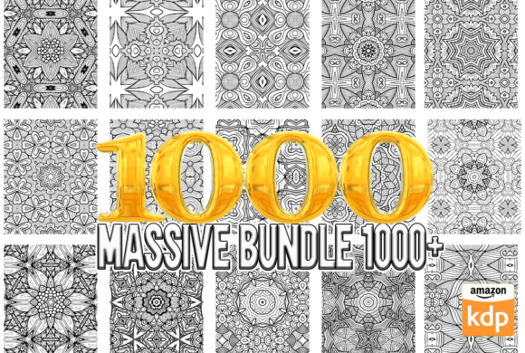 1000 Mixed Mandala Adult Coloring Pages