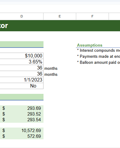 BALLOON LOAN CALCULATOR.xlsx