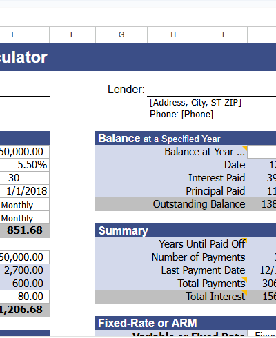 HOME MORTGAGE CALCULATOR.xlsx