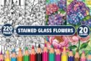 عدد 220 صفحة تلوين لزهور الزجاج